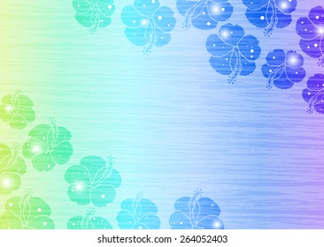 Flower of the hibiscus of the blue gradation