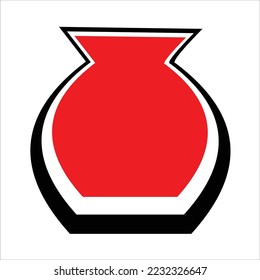 flower holder or urn vector logo design