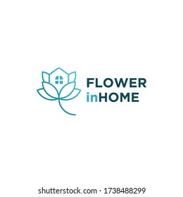 Flower and home logo combination. Nature home logo design