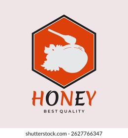 flower honey jar with wooden spoon