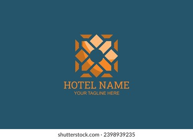 Flower hotel Logo Vector Illustration. Suitable for business company, modern company, etc.