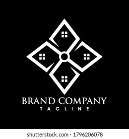 logo de flor house concepto creativo