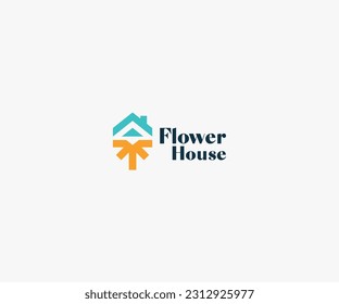 Flower House Logo with Symbol Design