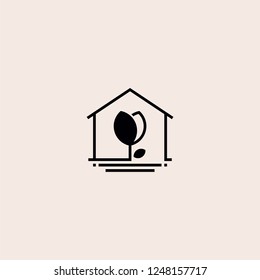 flower house logo vector 