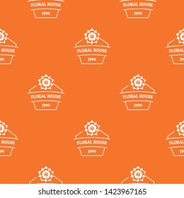 Flower house pattern vector orange for any web design best