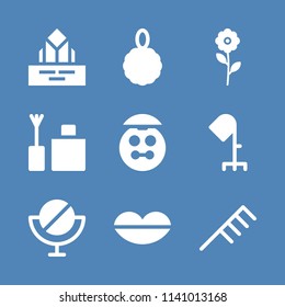 flower, hygienic, mirrors and femenine icons set. Vector graphic design for web and application