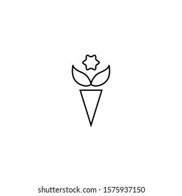 flower ice cream logo vector concept with out line and line art styles