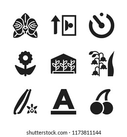 flower icon. 9 flower vector icons set. vanilla, orchid and camera timer icons for web and design about flower theme