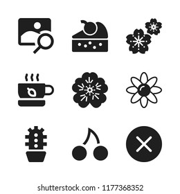 flower icon. 9 flower vector icons set. cactus, daisy and geranium icons for web and design about flower theme