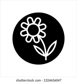 Flower Icon, Abstract Flower Vector Art Illustration