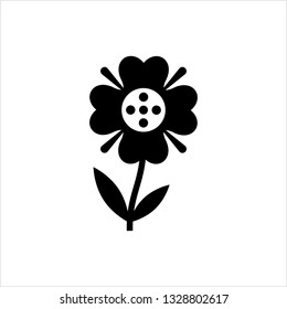 Flower Icon, Abstract Flower Vector Art Illustration