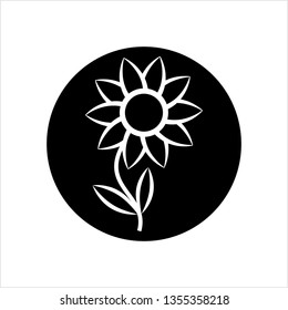 Icono de flores, ilustración de arte de vectores de flores abstractas