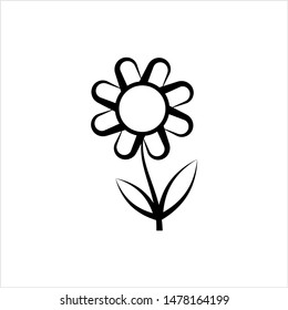 Flower Icon, Abstract Flower Vector Art Illustration