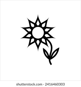 Icono de flores, ilustración de arte de vectores de flores abstractas