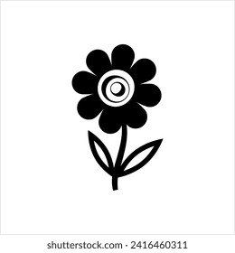 Flower Icon, Abstract Flower Vector Art Illustration