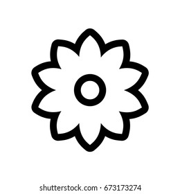 flower icon, abstract flower vector outline