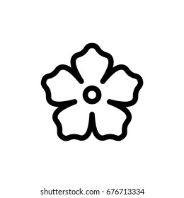 flower icon, abstract flower vector outline