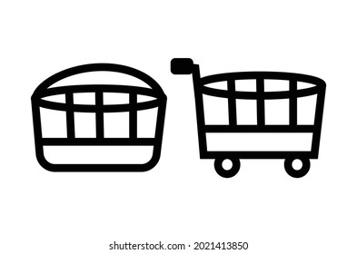 flower icon basket , icon grocery basket .