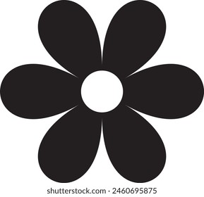 Flower icon. Black color flower shape icon