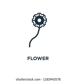 Flower icon. Black filled vector illustration. Flower symbol on white background. Can be used in web and mobile.