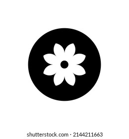 Flower icon in black round