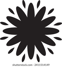 Flower icon black and  white background 