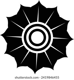 flower icon black and white background 