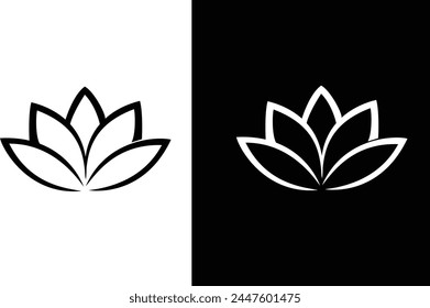 Icono de la flor fondo blanco y negro 