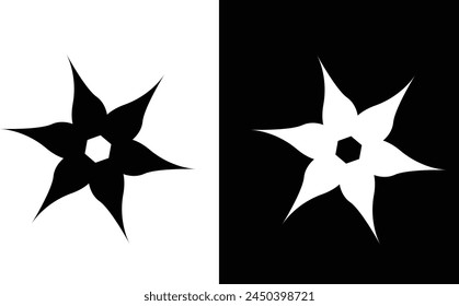 Flower icon black and White background 