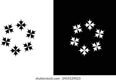 Icono de la flor fondo blanco y negro 