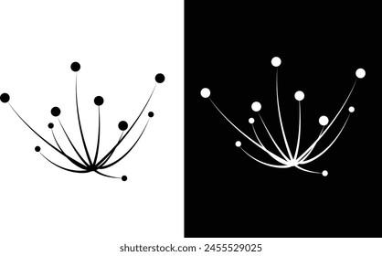 Flower icon black and white background 