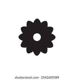 Icono de la flor signo de Vector blanco y negro