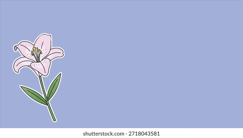 Ícone de flor com plano de fundo azul
