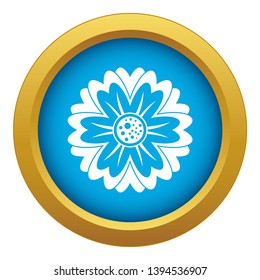 Flower icon blue vector isolated on white background for any design