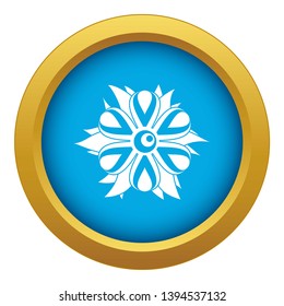 Flower icon blue vector isolated on white background for any design