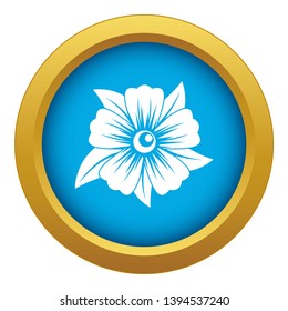 Flower icon blue vector isolated on white background for any design