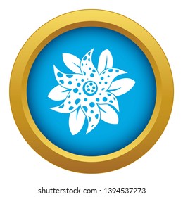 Flower icon blue vector isolated on white background for any design