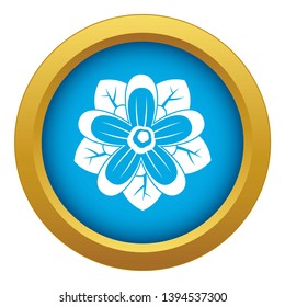 Flower icon blue vector isolated on white background for any design