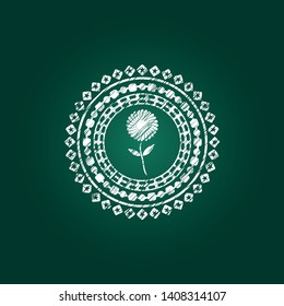 flower icon with chalkboard texture