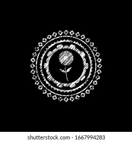 icono de flor con textura de pizarra