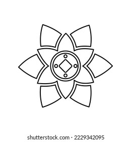 flower icon, coin, vector illustration