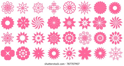 Flower Icon Collection Stock Vector (Royalty Free) 787707907 | Shutterstock