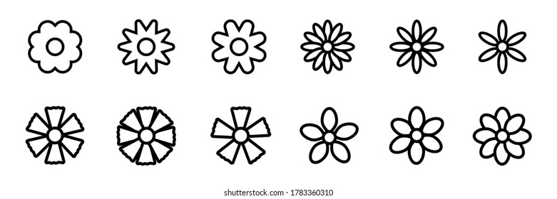 Colección de iconos de flores. Flor, flores, set. Floral, ilustración vectorial