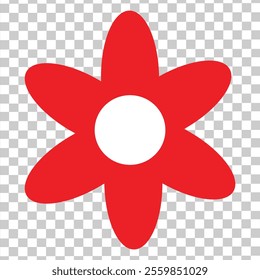 Flower icon. Collection of red and white flower shape icons. Flower vector.