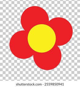 Flower icon. Collection of red and yellow flower shape icons. Flower vector.