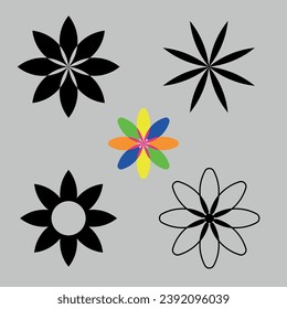 Flower icon collection - vector illustration