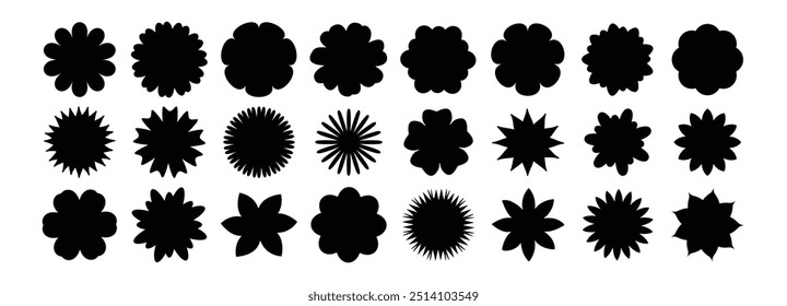 Flower icon collection - vector illustration.  Flowers icon vector set. Flower collection. Vector flower isolated on white background. 