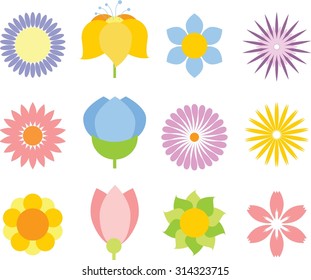 Flower icon collection - vector illustration 