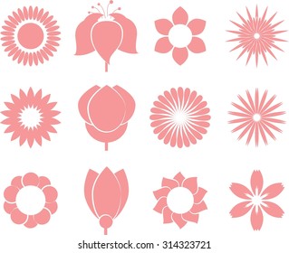 Flower icon collection - vector illustration 