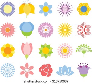 Flower icon collection - vector illustration 
